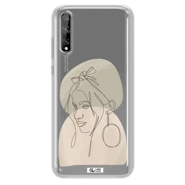 Abstract Female Face Line Art Huawei P Smart S Clear TPU Case
