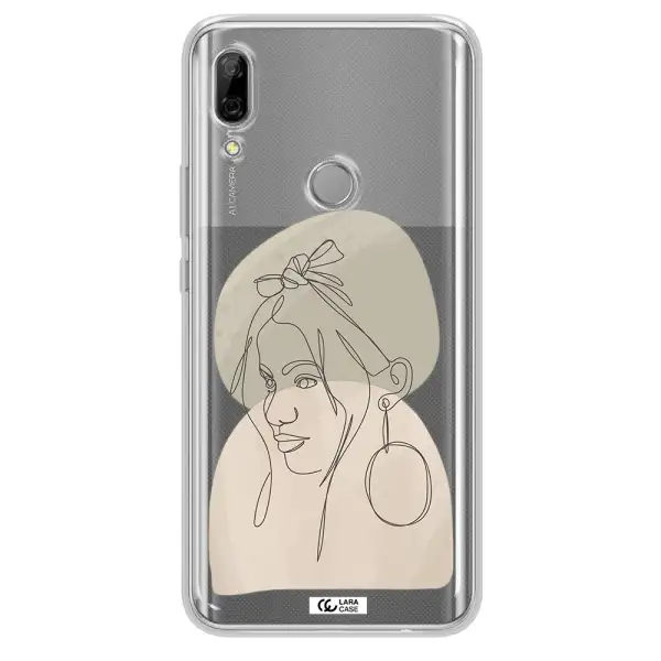 Abstract Female Face Line Art Huawei P Smart Z Clear TPU Case