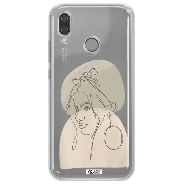 Abstract Female Face Line Art Huawei P20 Lite Clear TPU Case