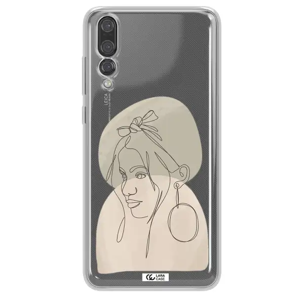 Abstract Female Face Line Art Huawei P20 Pro Clear TPU Case