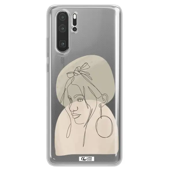 Abstract Female Face Line Art Huawei P30 Pro Clear TPU Case
