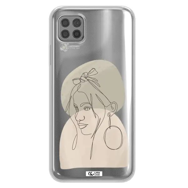Abstract Female Face Line Art Huawei P40 Lite Clear TPU Case
