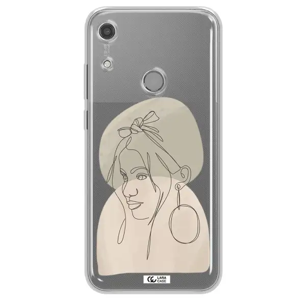 Abstract Female Face Line Art Huawei Y6S Clear TPU Case