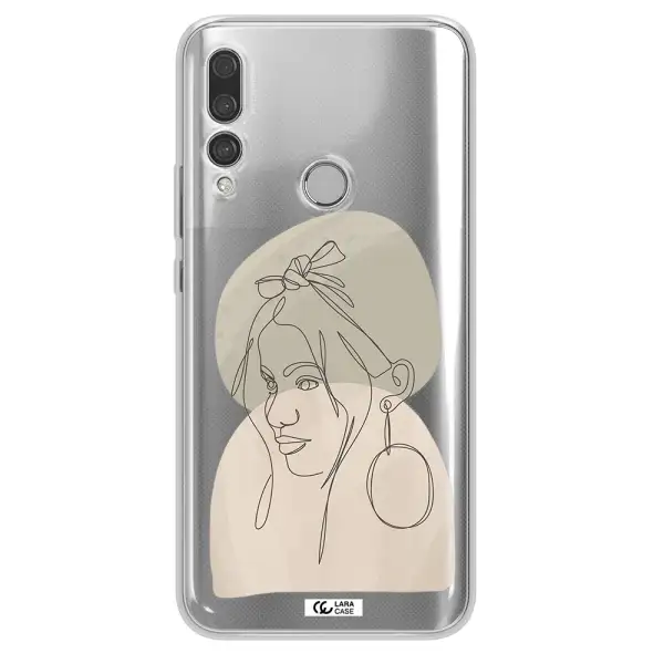 Abstract Female Face Line Art Huawei Y9 Prime 2019 Clear TPU Case