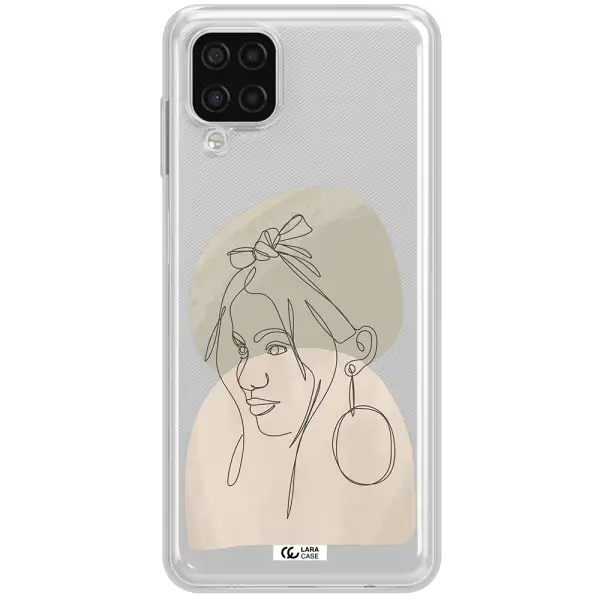 Abstract Female Face Line Art Samsung A12 4g Clear TPU Case