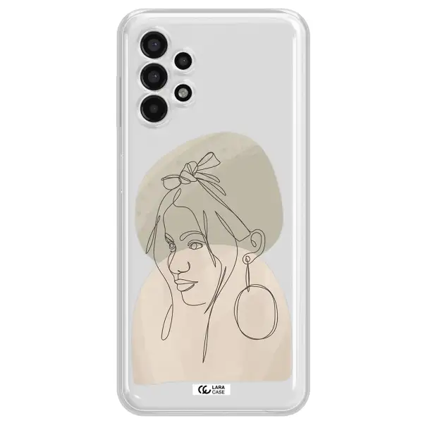 Abstract Female Face Line Art Samsung A13 4g Clear TPU Case