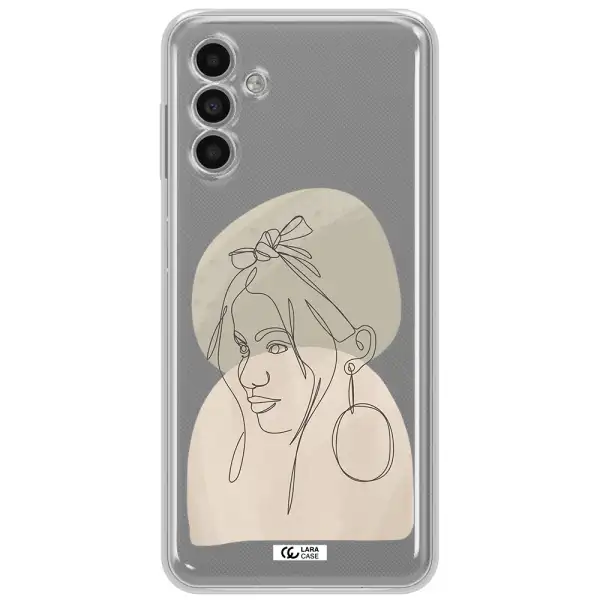 Abstract Female Face Line Art Samsung A13 5G Clear Tpu Case