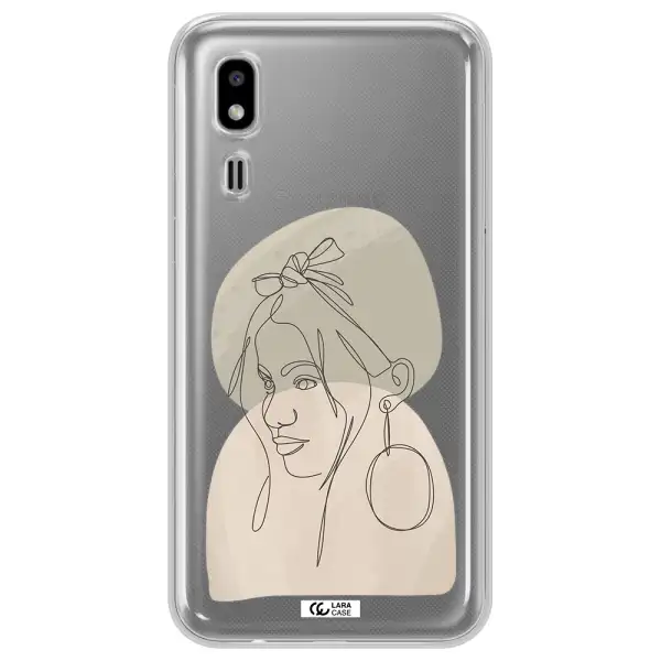 Abstract Female Face Line Art Samsung A2 Core Clear TPU Case
