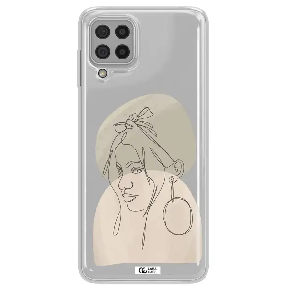 Abstract Female Face Line Art Samsung A22 4g Clear TPU Case