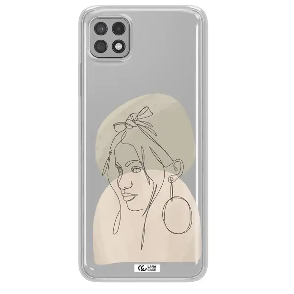Abstract Female Face Line Art Samsung A22 5g Clear TPU Case