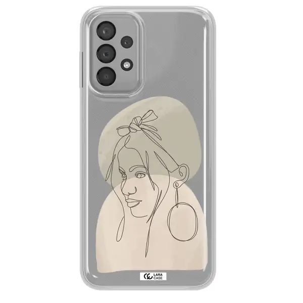 Abstract Female Face Line Art Samsung A33 Clear TPU Case