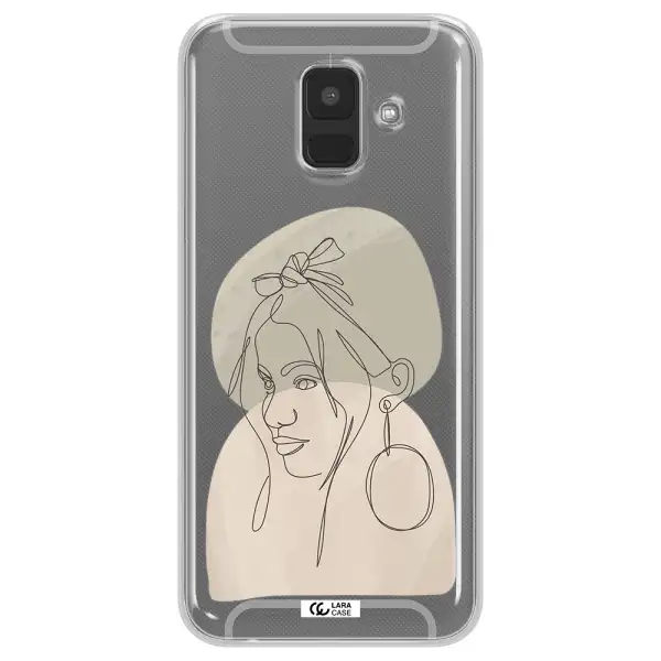 Abstract Female Face Line Art Samsung A6 Clear TPU Case
