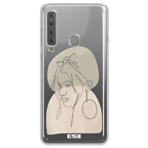Abstract Female Face Line Art Samsung A9 2018 Clear TPU Case