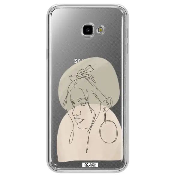 Abstract Female Face Line Art Samsung J4 Plus Clear TPU Case
