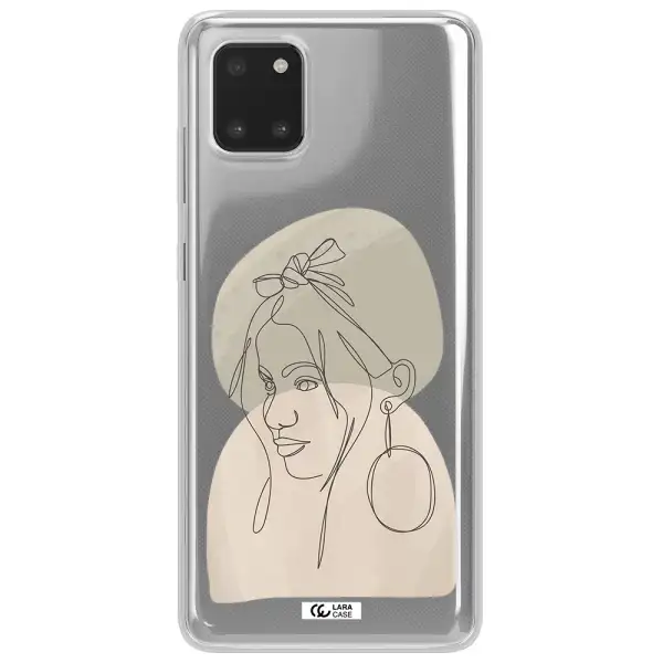 Abstract Female Face Line Art Samsung Note 10 Lite Clear TPU Case