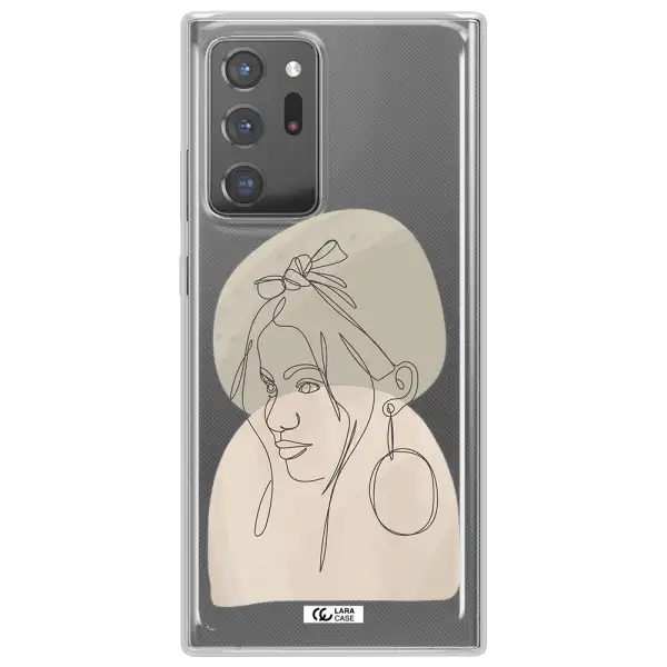 Abstract Female Face Line Art Samsung Note 20 Ultra Clear TPU Case