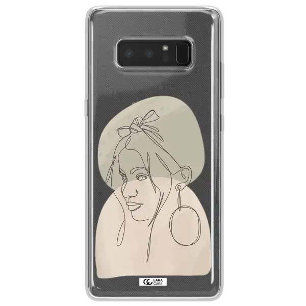 Abstract Female Face Line Art Samsung Note 8 Clear TPU Case