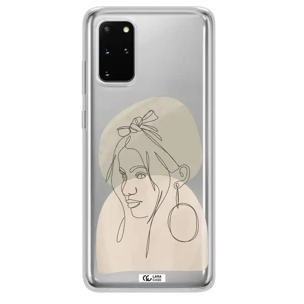 Abstract Female Face Line Art Samsung S 20 Plus Clear TPU Case