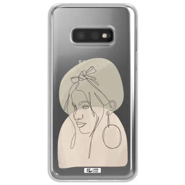 Abstract Female Face Line Art Samsung S10e Clear TPU Case