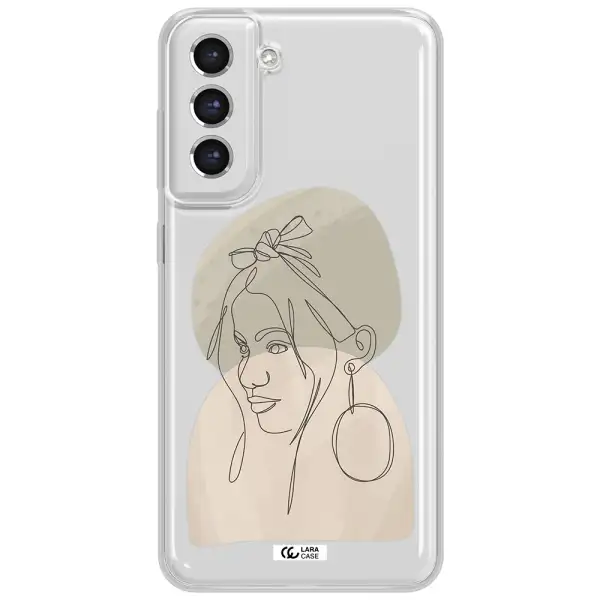 Abstract Female Face Line Art Samsung S21 Fe Clear Tpu Case
