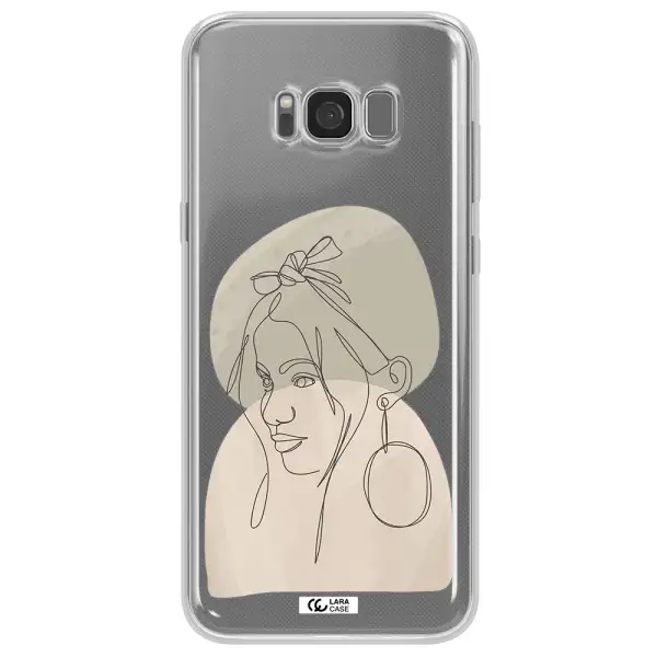 Abstract Female Face Line Art Samsung S8 Plus Clear TPU Case