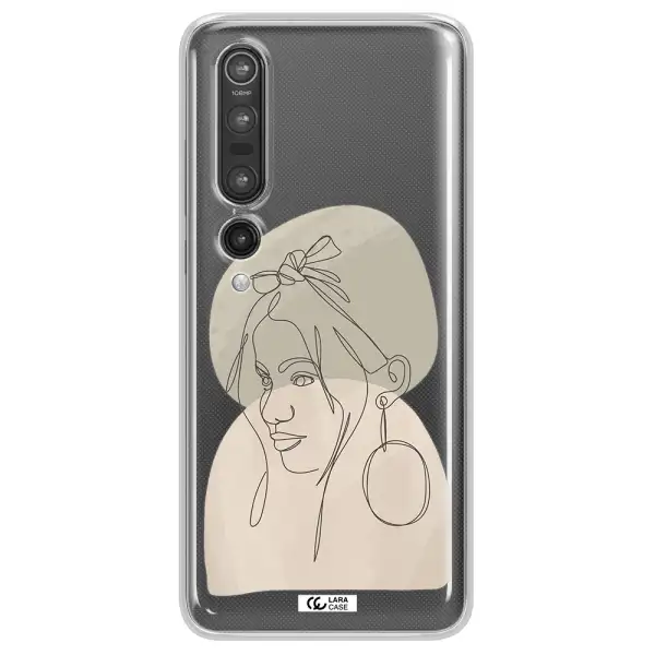 Abstract Female Face Line Art Xiaomi Mi 10 Pro Clear TPU Case