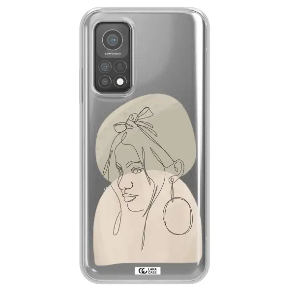 Abstract Female Face Line Art Xiaomi Mi 10 T Pro Clear TPU Case