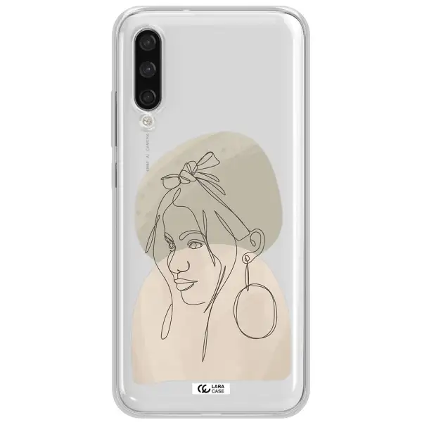 Abstract Female Face Line Art Xiaomi Mi A3 Clear Tpu Case
