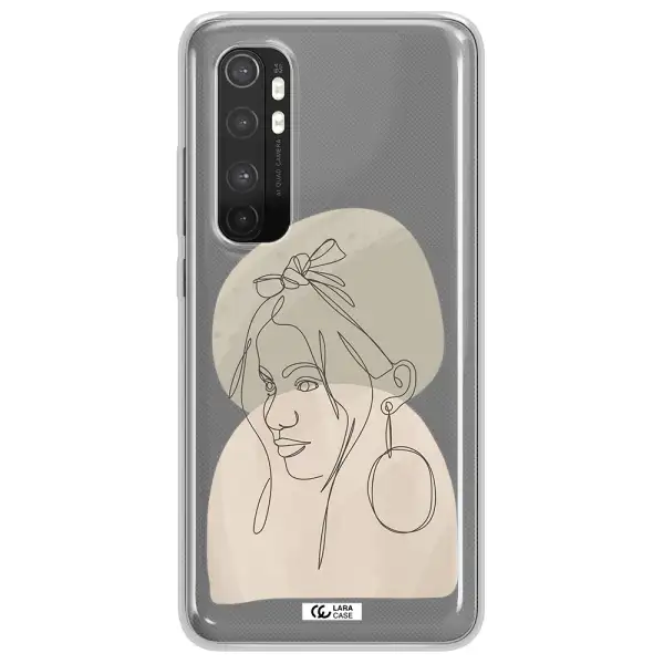 Abstract Female Face Line Art Xiaomi Mi Note 10 Lite Clear TPU Case