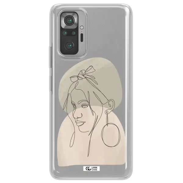 Abstract Female Face Line Art Xiaomi Note 10 Pro Clear TPU Case
