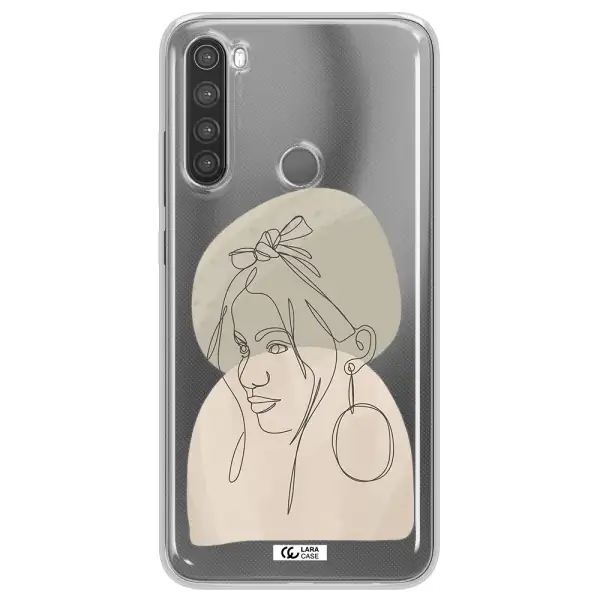 Abstract Female Face Line Art Xiaomi Note 8 Clear TPU Case