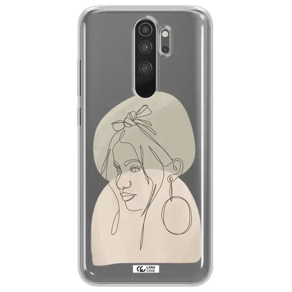 Abstract Female Face Line Art Xiaomi Note 8 Pro Clear TPU Case