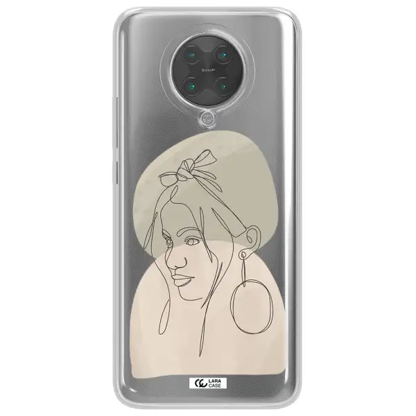 Abstract Female Face Line Art Xiaomi Poco F2 Pro Clear TPU Case