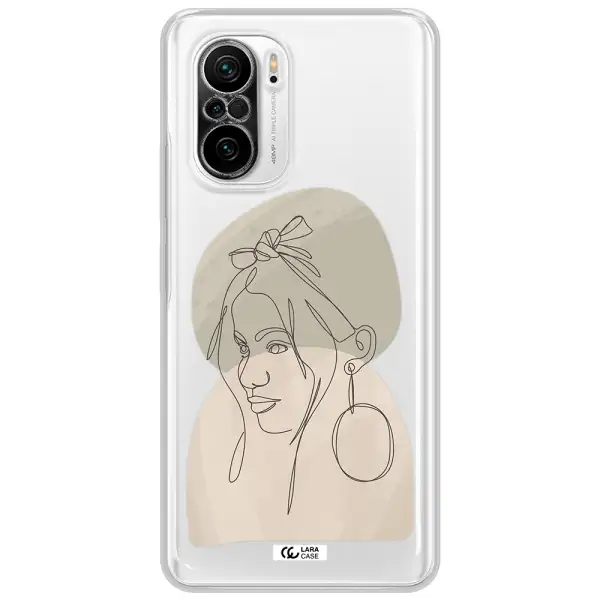 Abstract Female Face Line Art Xiaomi Poco F3 Clear Tpu Case