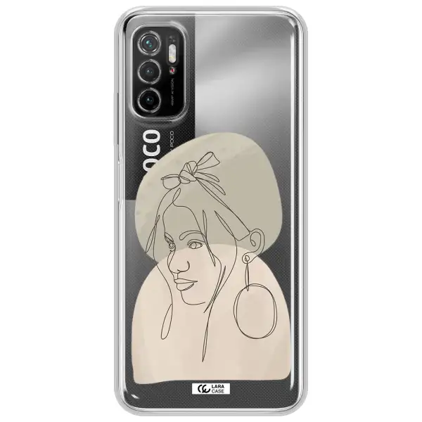 Abstract Female Face Line Art Xiaomi Poco M3 Pro Clear Tpu Case
