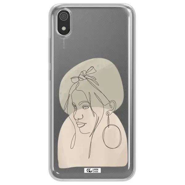 Abstract Female Face Line Art Xiaomi Redmi 7A Clear TPU Case