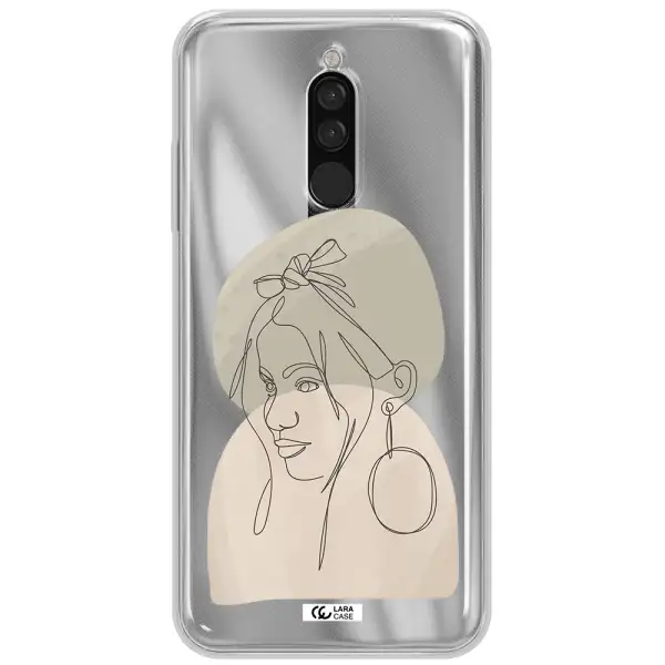 Abstract Female Face Line Art Xiaomi Redmi 8 Clear Tpu Case