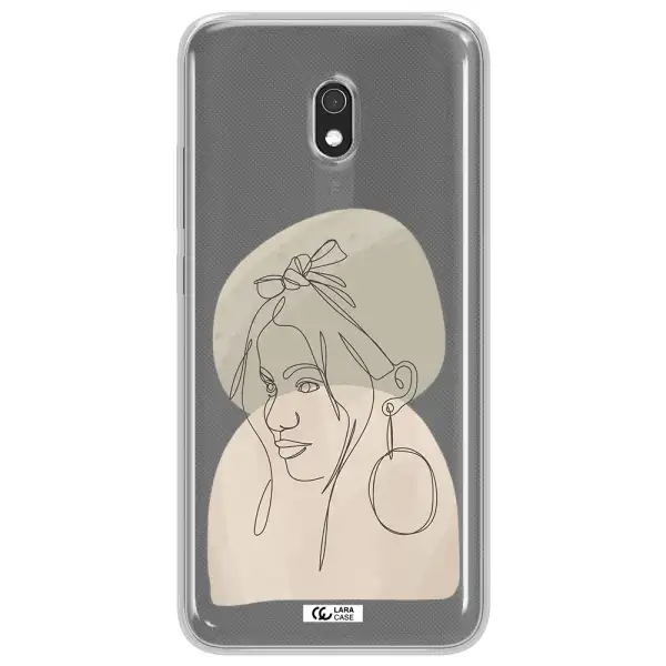 Abstract Female Face Line Art Xiaomi Redmi 8A Clear TPU Case