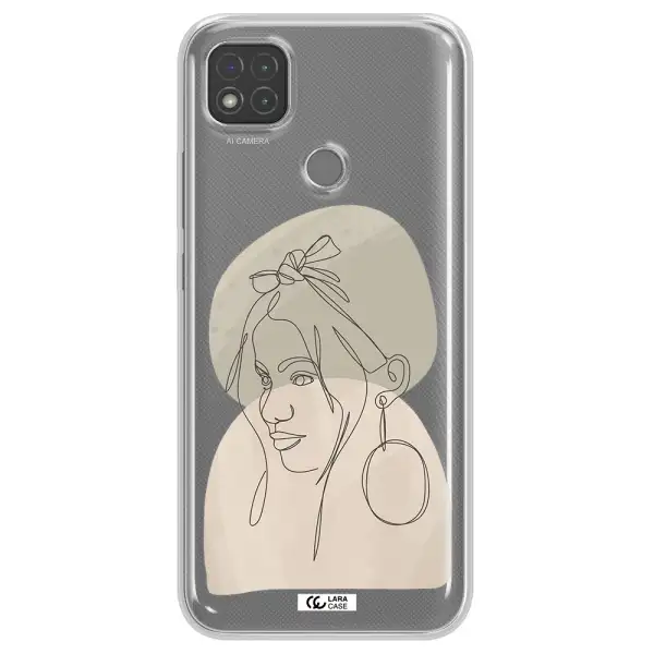 Abstract Female Face Line Art Xiaomi Redmi 9C Clear TPU Case