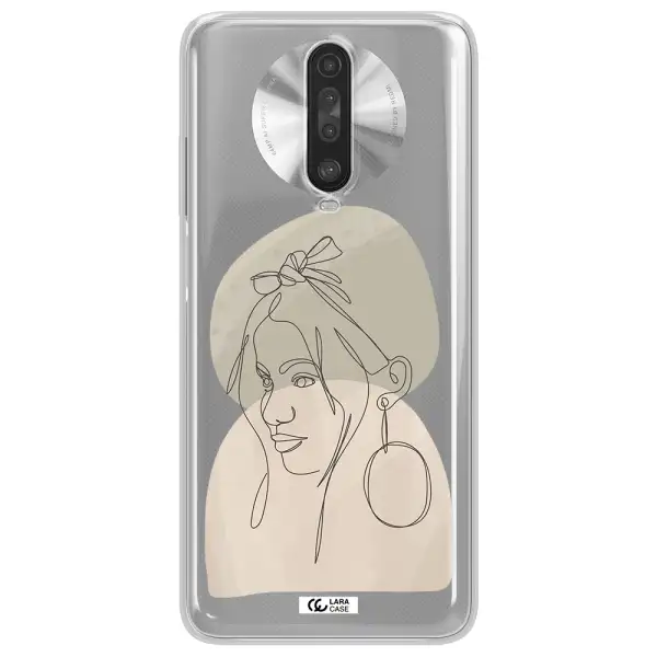 Abstract Female Face Line Art Xiaomi Redmi K30 Clear TPU Case