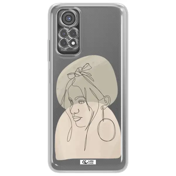 Abstract Female Face Line Art Xiaomi Redmi Note 11S Clear Tpu Case