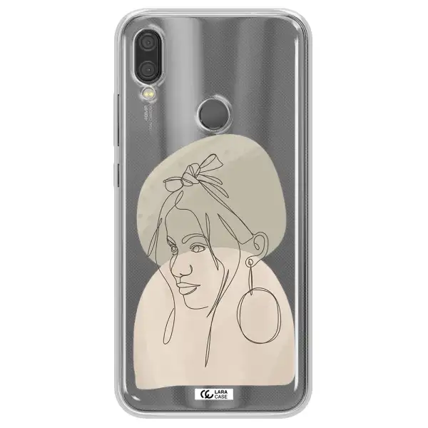Abstract Female Face Line Art Xiaomi Redmi Note 7 Clear TPU Case