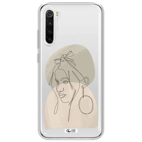 Abstract Female Face Line Art Xiaomi Redmi Note 8T Clear Tpu Case
