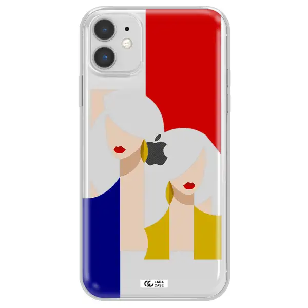 Abstract Two Female Portrait Apple iPhone 11 Clear TPU Case