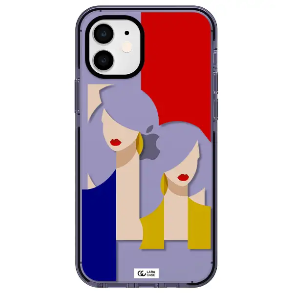 Abstract Two Female Portrait Apple iPhone 11 impact Lilac Case