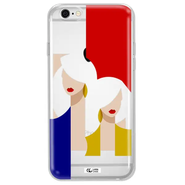 Abstract Two Female Portrait Apple iPhone 6 Clear TPU Case