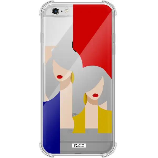 Abstract Two Female Portrait Apple iPhone 6 plus Clear PC Case