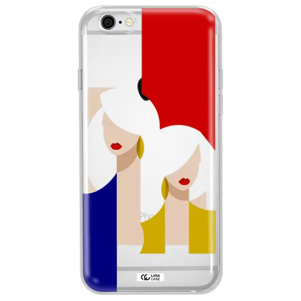 Abstract Two Female Portrait Apple iPhone 6 plus Clear TPU Case