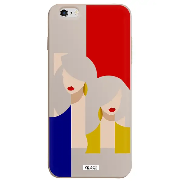 Abstract Two Female Portrait Apple iPhone 6 plus Silicone Stone Case