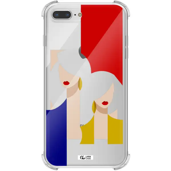 Abstract Two Female Portrait Apple iPhone 7 plus Clear PC Case